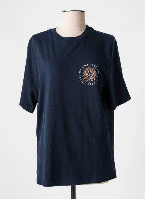 T-shirt coupe droite manches courtes bleu SCOTCH & SODA femme