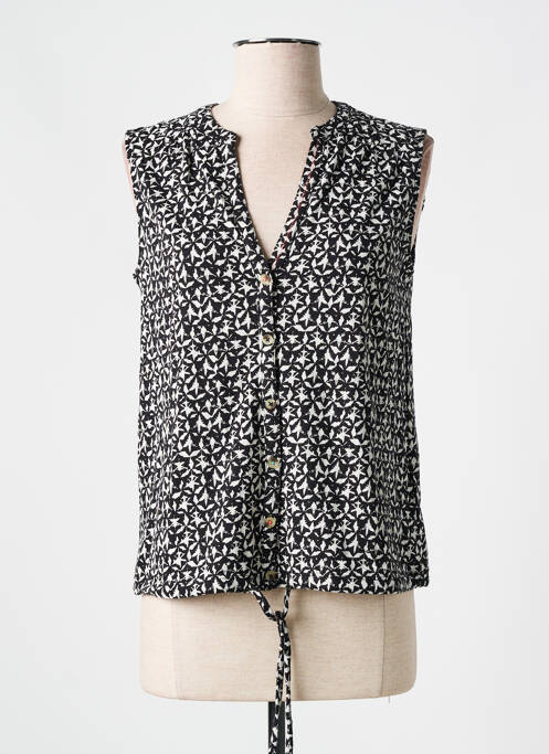 Chemisier imprimé fantaisie sans manche noir WHITE STUFF femme