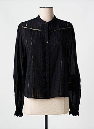 Chemisier coupe cintrée manches longues noir SCOTCH & SODA femme