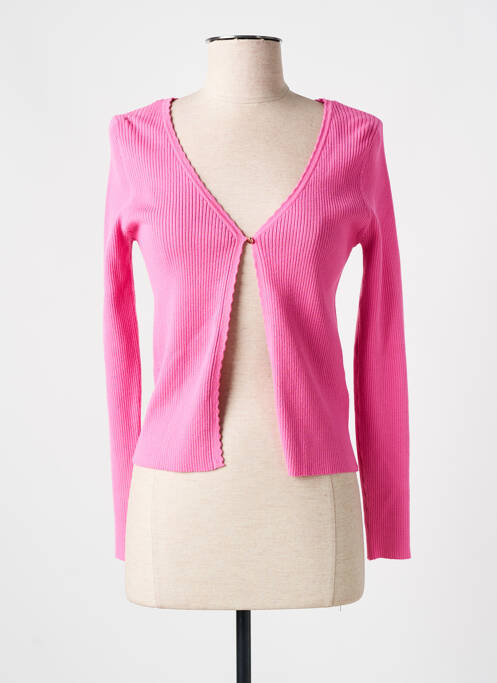 Gilet manches longues rose GRACE & MILA pour femme