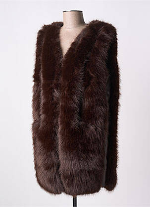 Blouson col v marron CHARMING SMILE femme