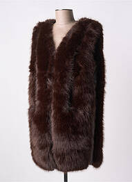 Blouson col v marron CHARMING SMILE femme
