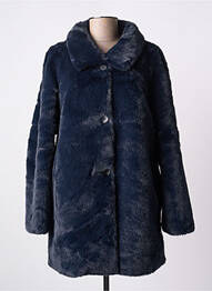 Manteau court coupe droite sans capuche bleu CHARMING SMILE femme