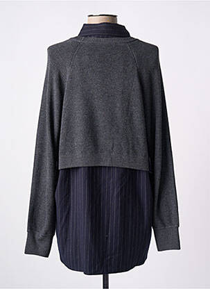 Chemisier coupe droite manches longues bleu CPC femme
