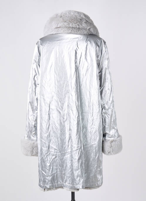 Manteau long argent JOSEPH RIBKOFF pour femme