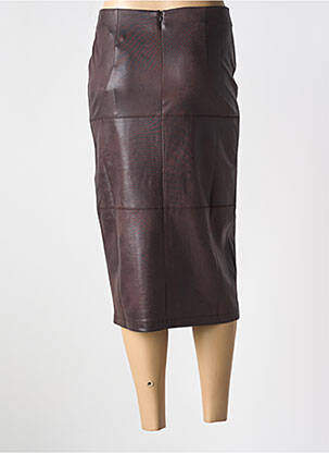 Jupe mi-longue taille à pinces marron EVA KAYAN femme