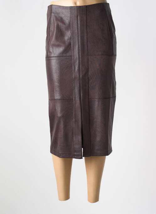 Jupe mi-longue marron EVA KAYAN pour femme
