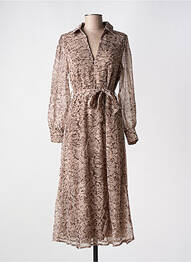 Robe longue manches longues manches longues marron GRACE & MILA femme
