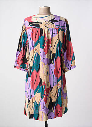 Robe courte manches 3/4 manches 3/4 beige GRACE & MILA femme