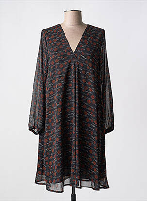 Robe courte coupe fluide manches longues noir RUE DES ABBESSES femme