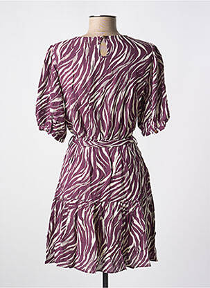 Robe courte manches courtes manches courtes violet GRACE & MILA femme