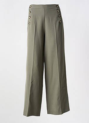Pantalon droit coupe droite vert RUE DES ABBESSES femme