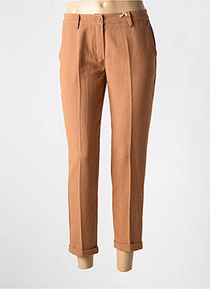 Pantalon 7/8 fermeture zippée sous rabat boutonné beige PAKO LITTO femme