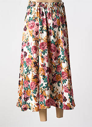 Jupe mi-longue coupe évasée beige VINTAGE LOVE femme