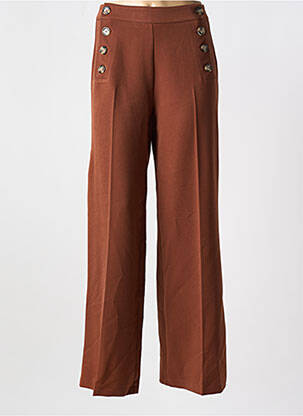 Pantalon droit marron RUE DES ABBESSES pour femme