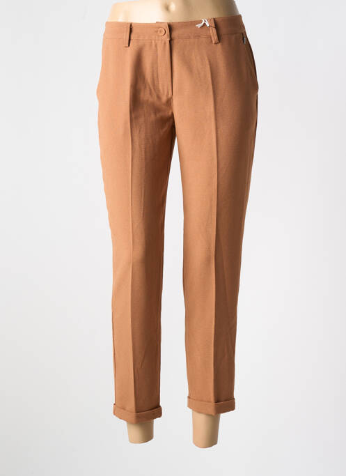 Pantalon 7/8 fermeture zippée sous rabat boutonné beige PAKO LITTO femme