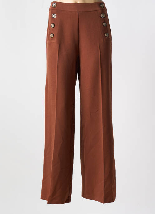 Pantalon droit marron RUE DES ABBESSES pour femme