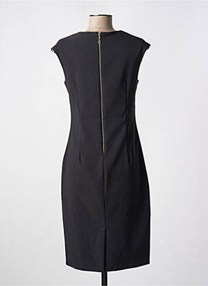 Robe mi-longue imprimé fantaisie manches courtes noir QUATTRO femme