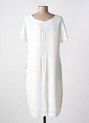 Robe mi-longue imprimé fantaisie manches courtes bleu QUATTRO femme