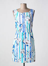 Robe courte fermeture zippée au dos sans manche bleu QUATTRO femme
