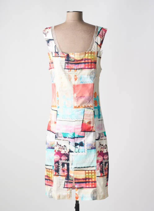 Robe mi-longue imprimé fantaisie fines bretelles bleu QUATTRO femme