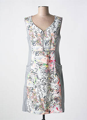 Robe courte sans manche sans manche gris QUATTRO femme