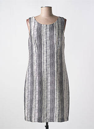 Robe mi-longue imprimé fantaisie sans manche noir QUATTRO femme