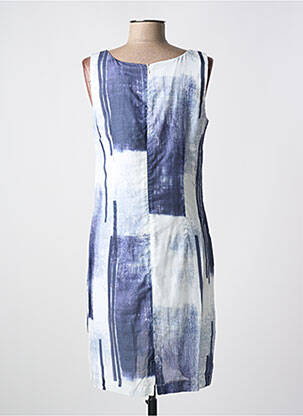 Robe mi-longue imprimé fantaisie sans manche bleu QUATTRO femme