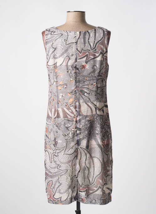 Robe mi-longue imprimé fantaisie sans manche gris QUATTRO femme