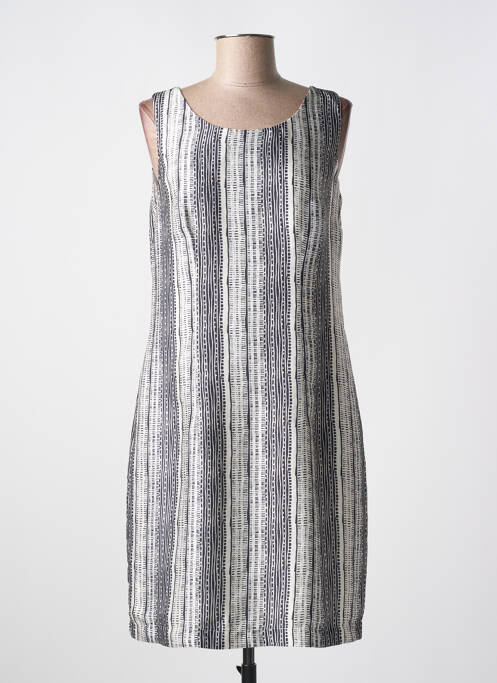 Robe mi-longue imprimé fantaisie sans manche noir QUATTRO femme
