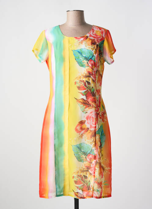 Robe mi-longue orange QUATTRO pour femme
