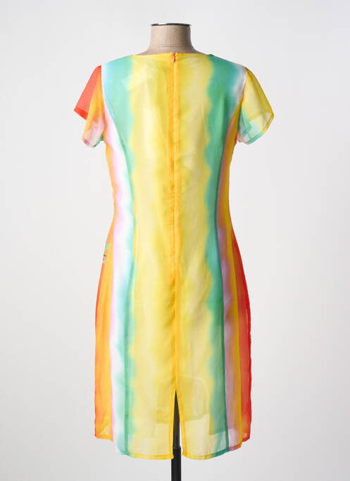 Robe mi-longue orange QUATTRO pour femme