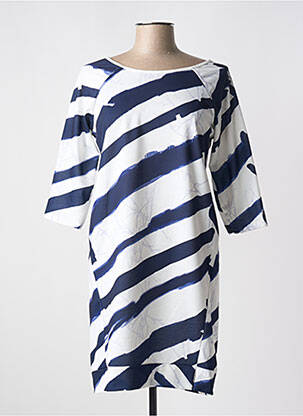 Robe courte manches 3/4 manches 3/4 bleu QUATTRO femme