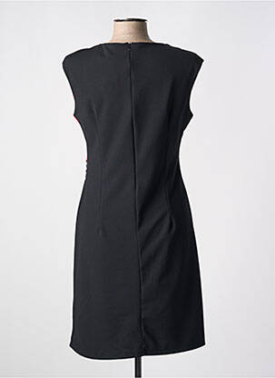 Robe mi-longue tissage crêpe manches courtes rouge QUATTRO femme
