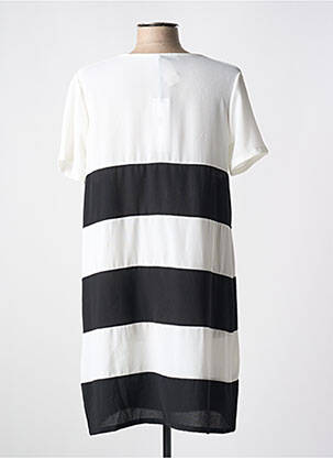 Robe courte coupe fluide manches courtes blanc QUATTRO femme
