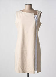 Robe courte fermeture zippée au dos sans manche beige QUATTRO femme