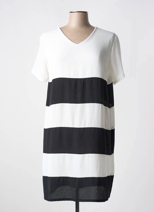 Robe courte manches courtes manches courtes blanc QUATTRO femme