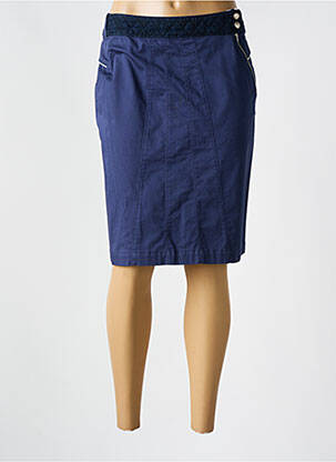 Jupe mi-longue stretch bleu QUATTRO femme