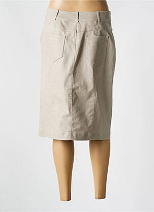 Jupe mi-longue stretch beige QUATTRO femme