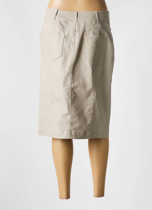 Jupe mi-longue coupe droite beige QUATTRO femme