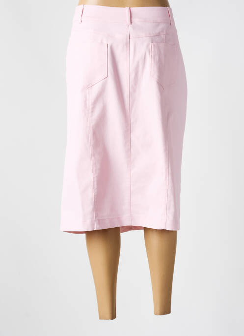 Jupe mi-longue coupe droite rose QUATTRO femme