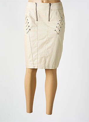 Jupe mi-longue stretch beige QUATTRO femme