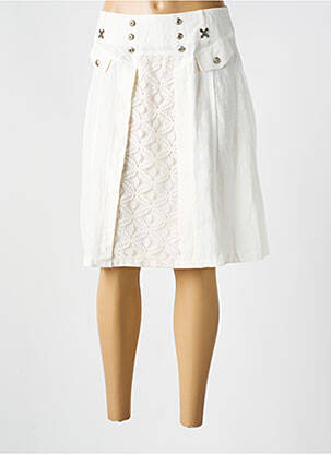 Jupe mi-longue taille normale beige QUATTRO femme