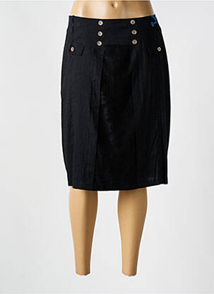 Jupe mi-longue doublure textile noir QUATTRO femme