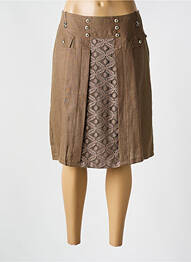 Jupe mi-longue taille normale marron QUATTRO femme
