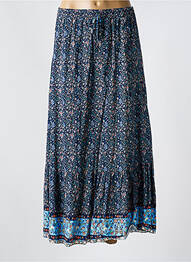Jupe longue coupe fluide bleu QUATTRO femme