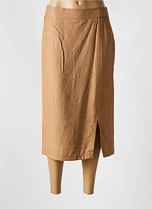 Jupe mi-longue taille normale marron MERI & ESCA femme