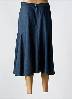 Jupe mi-longue coupe évasée bleu QUATTRO femme