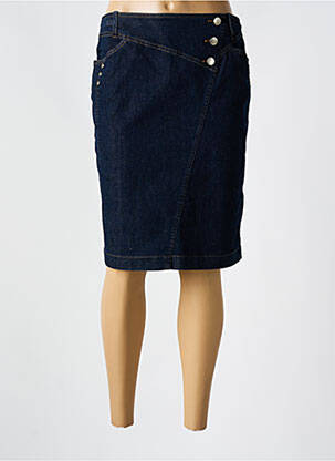 Jupe mi-longue stretch bleu QUATTRO femme