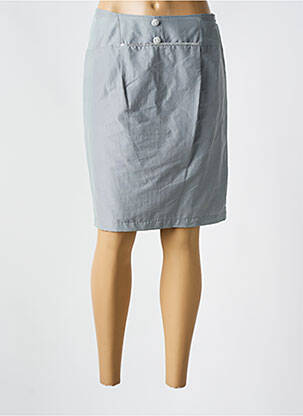Jupe mi-longue taille à pinces gris QUATTRO femme